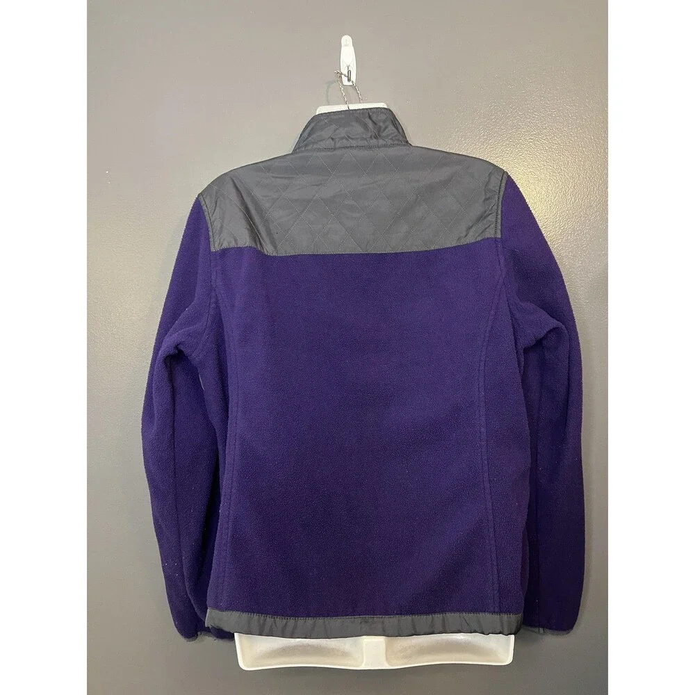 CB Sports Jacket Womens Large Purple Gray Fleece Quilted Full Zip Outdoor